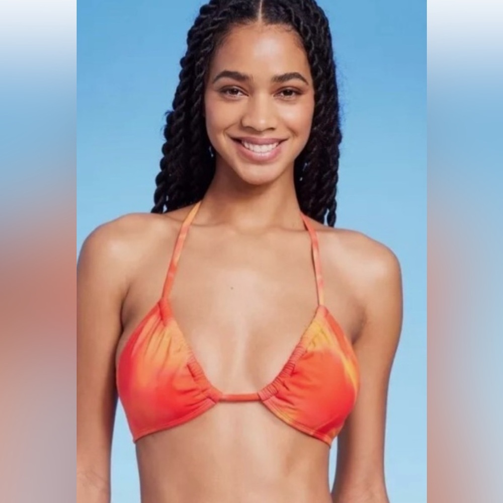 Orange yellow Halter Bikini Top. - Picture 3 of 3